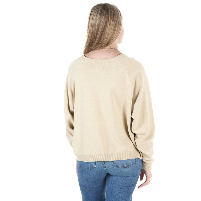 NRS Embossed Jacquard Camel Sweater