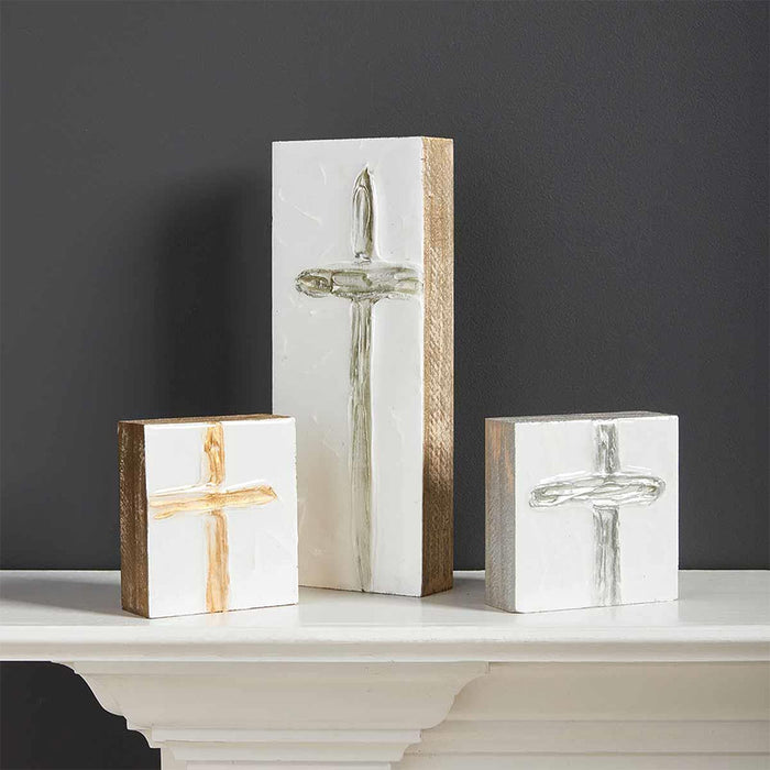 Mud Pie Gold Square Cross Plaque