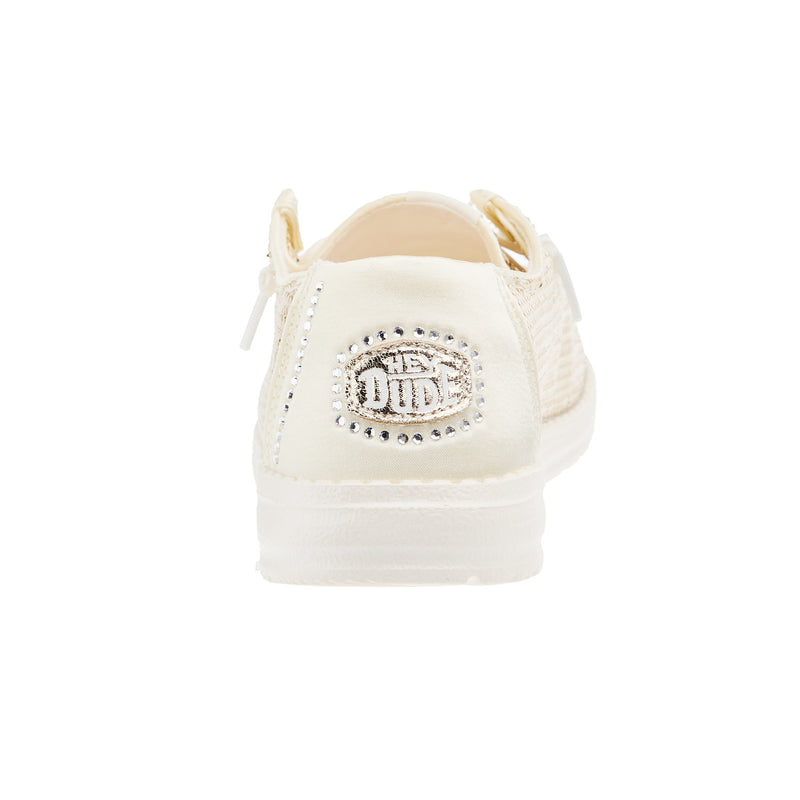 Hey Dude Womens Wendy Disco Sequin Gold Casual Shoe