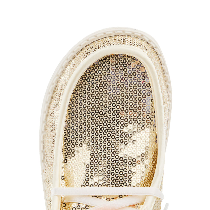 Hey Dude Womens Wendy Disco Sequin Gold Casual Shoe