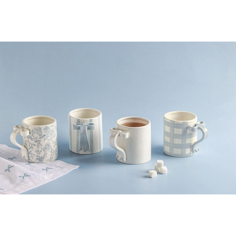 Mud Pie Gingham Bow Handle Mug
