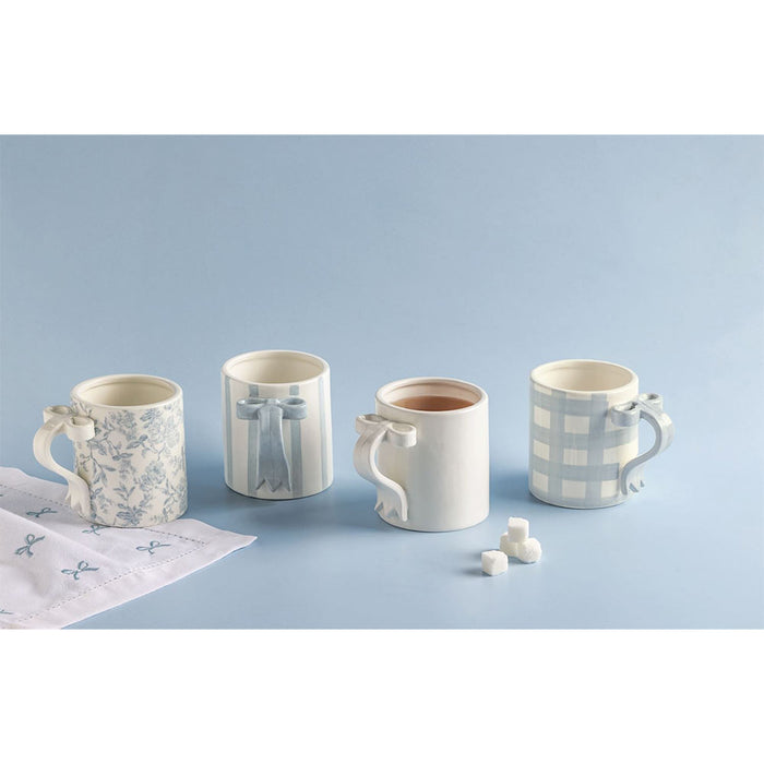 Mud Pie Gingham Bow Handle Mug