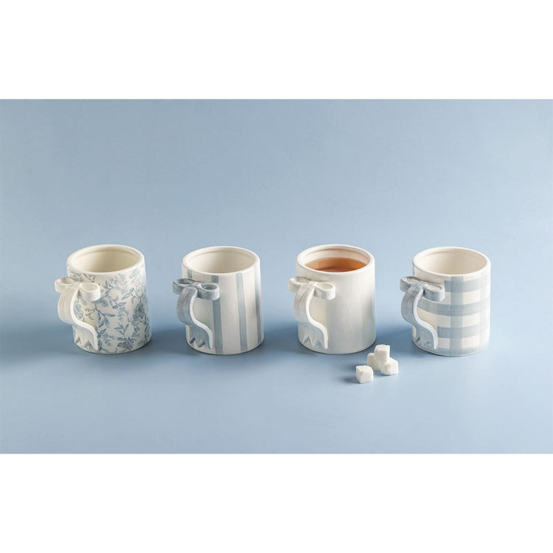 Mud Pie Striped Bow Handle Mug