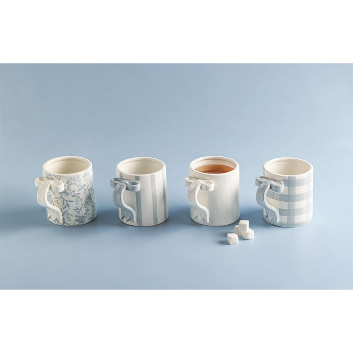 Mud Pie Striped Bow Handle Mug