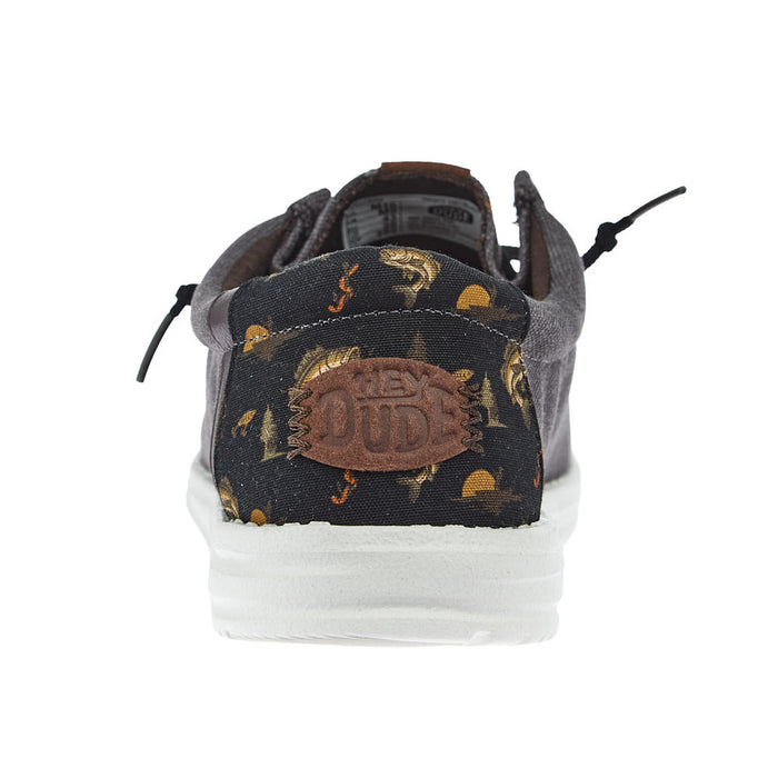Hey Dude Men`s Granite Grey Wally Bass Casual