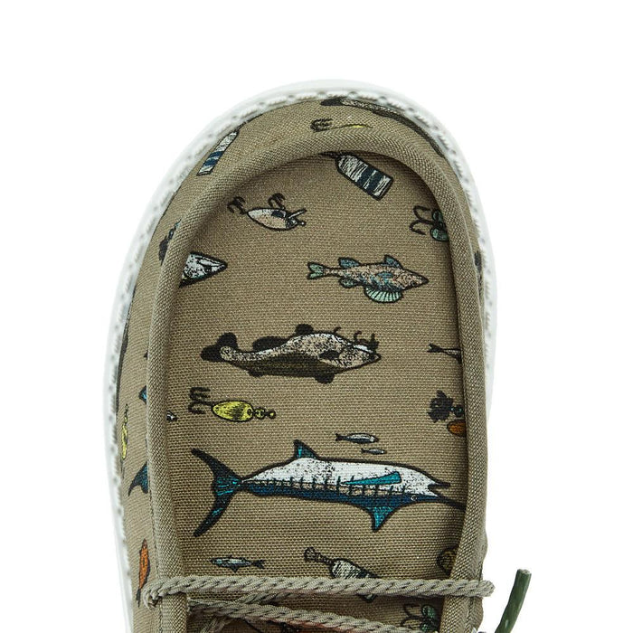 Hey Dude Wally Youth Camodino – Mocassino Leggero Per Bambini E Ragazzi, Verde Muschio, Numero 36 EU
