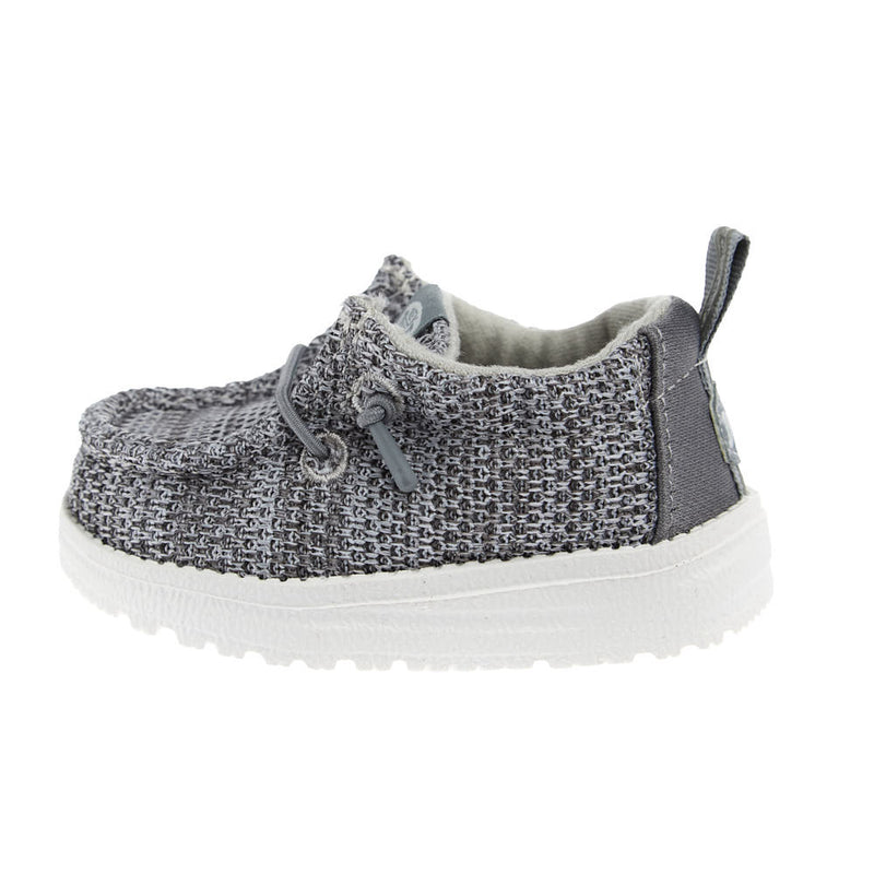 Hey Dude Infant's Lil Slip On Core Grey and White Casual Shoe