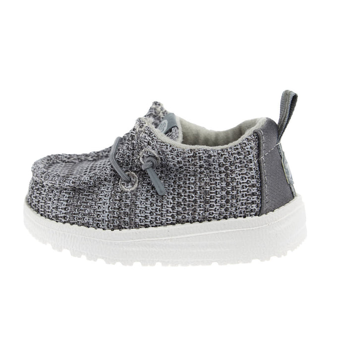 Hey Dude Infant's Lil Slip On Core Grey and White Casual Shoe