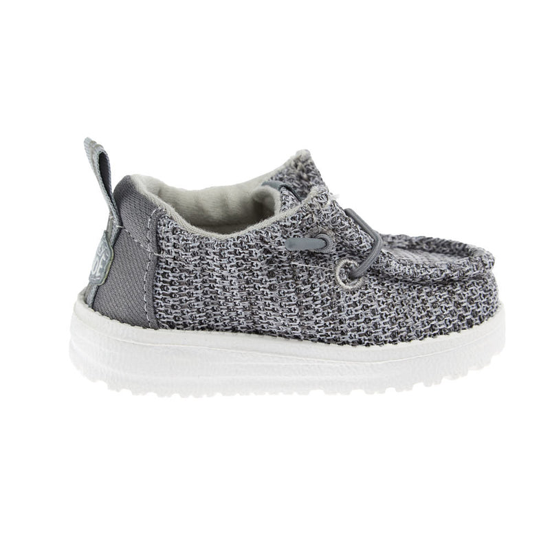 Hey Dude Infant's Lil Slip On Core Grey and White Casual Shoe