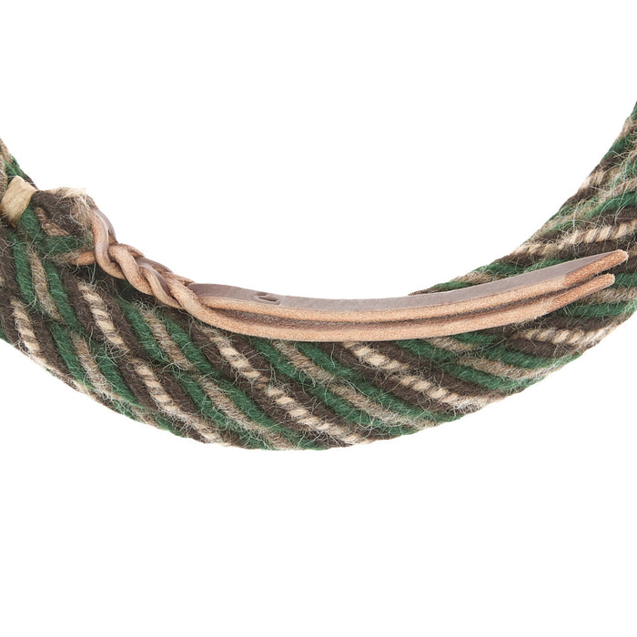 T3 Weavers 5/8 inch by 22 Forest Green, Brown, Tan 100% Alpaca Mecate Reins