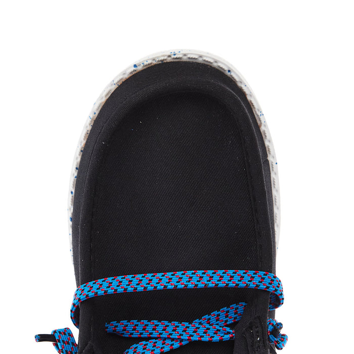 Hey Dude Youth Wally Jersey Jacquard Black and Red Causal Shoe