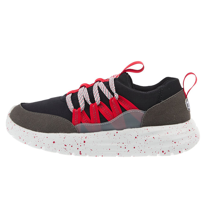 Hey Dude Youth Sirocoo Trek Sport Black and Red Sneaker