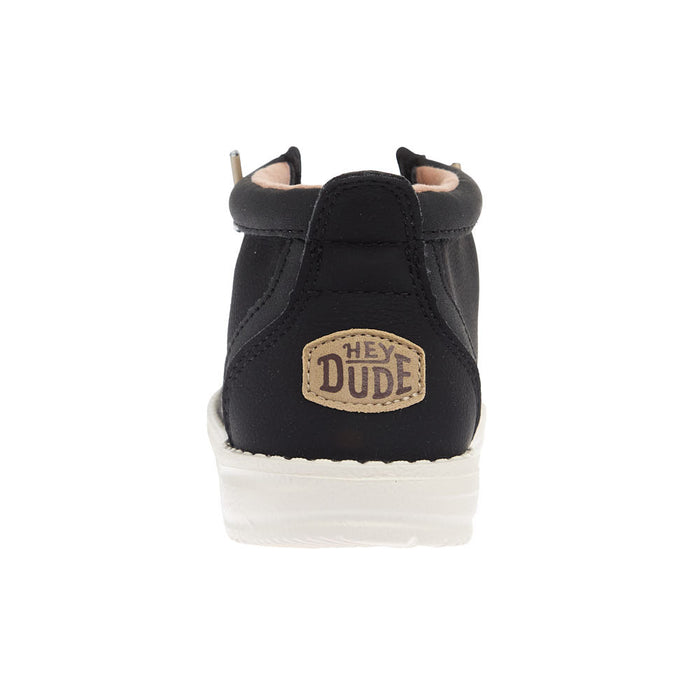 Hey Dude Youth Black Wally Mid Classic Casual Shoe