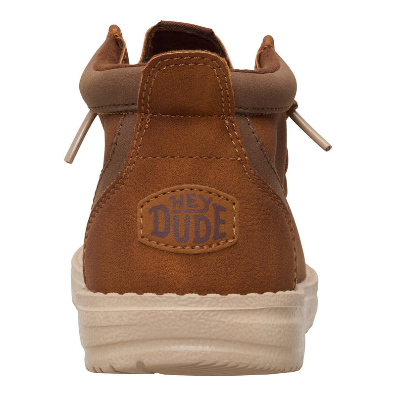 Hey Dude Youth Wally Mid Classic Cognac And Tan Casual