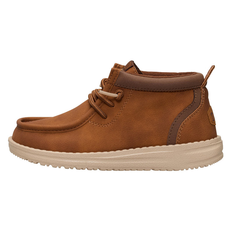 Hey Dude Youth Wally Mid Classic Cognac And Tan Casual