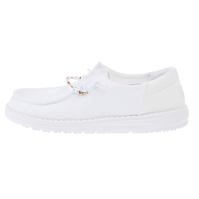 Hey Dude Women`s Wendy Funk Mesh Shoelry White Casual
