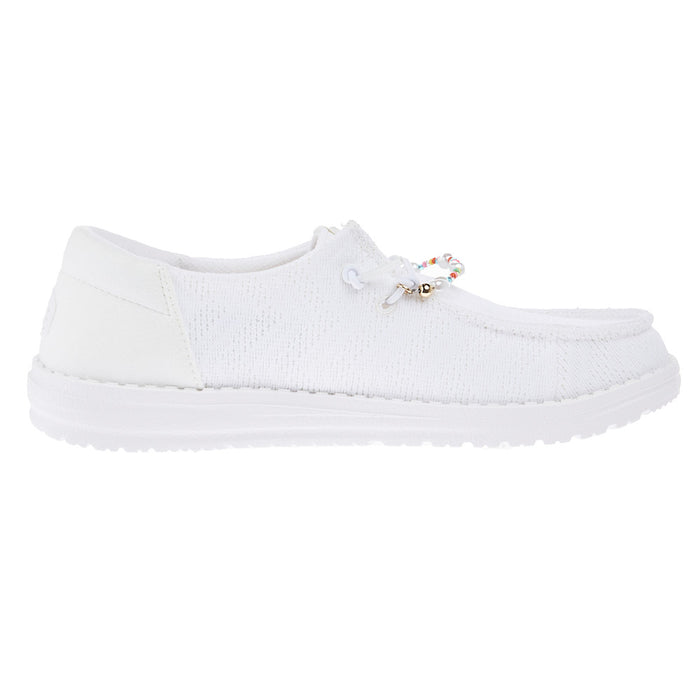 Hey Dude Women`s Wendy Funk Mesh Shoelry White Casual