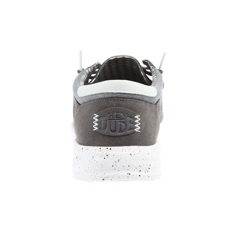 Hey Dude Mens Grantie Grey Paul Washed Nylon Casual Shoe