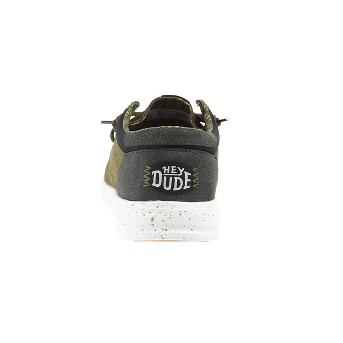 Hey Dude Men's Paul Washed Burnt Olive Casual Shoe