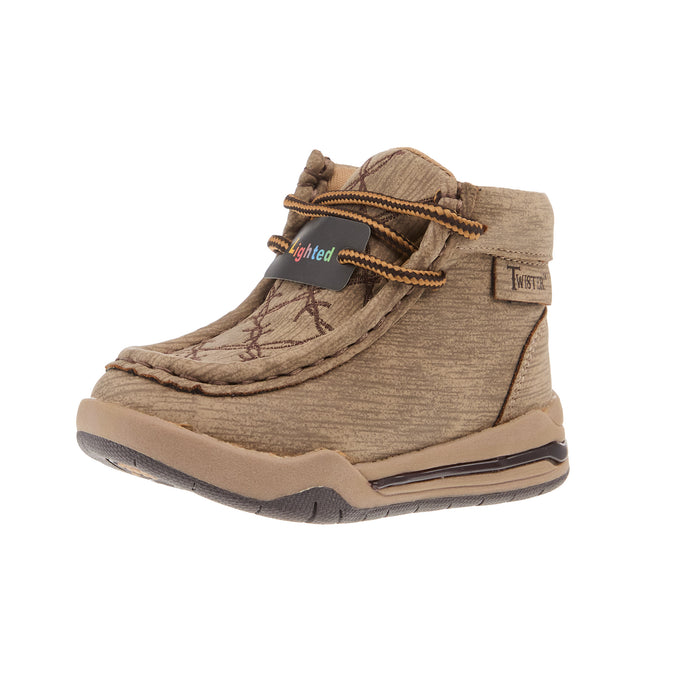 Boys M+F Twister Jackson Toddler Tan Light Up Shoe