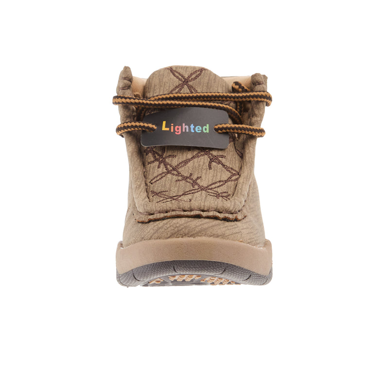 Boys M+F Twister Jackson Toddler Tan Light Up Shoe