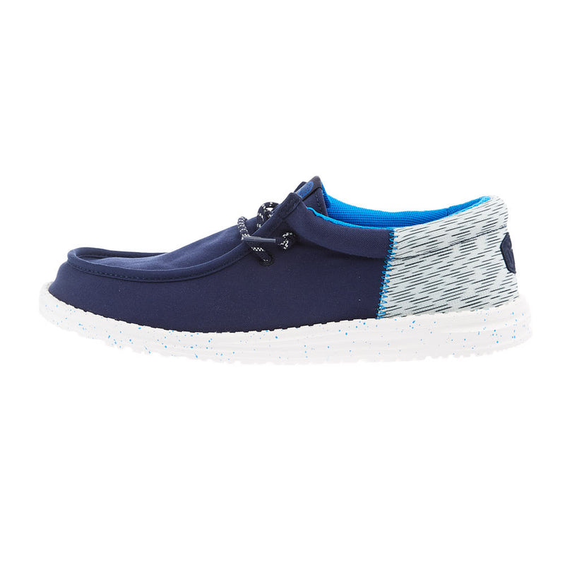 Hey Dude Mens Black and Blue Wally Funk Jersey Casual Shoe