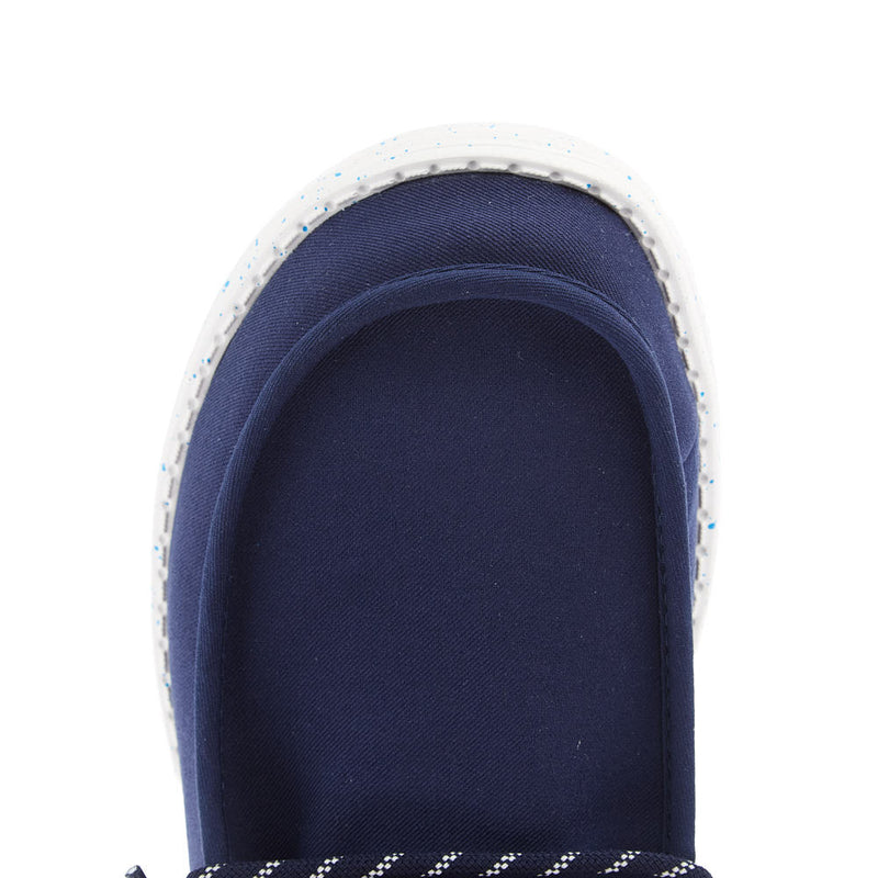 Hey Dude Mens Black and Blue Wally Funk Jersey Casual Shoe