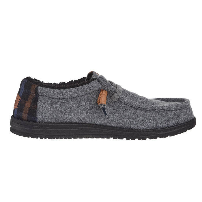 Hey Dude Men's Wally Smoke Grey Cozy Plaid Casual