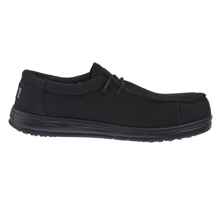 shoです Hey Dude Men`s Wally Work Black Slip On Composite Toe Work Shoe
