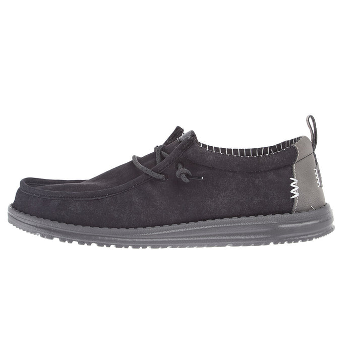 Hey Dude Men's Wally Vintage Classic Black Oyster Casual
