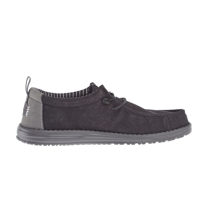 Hey Dude Men's Wally Vintage Classic Black Oyster Casual