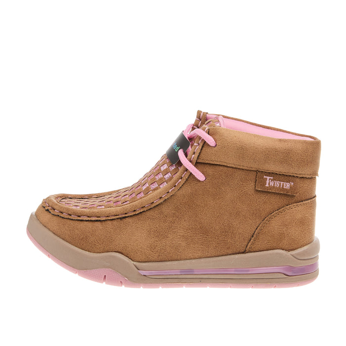 M+F Childrens Twister Lauren Tan And Pink Light Up Shoe