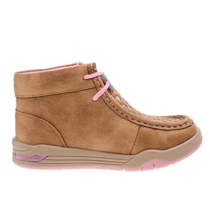M+F Childrens Twister Lauren Tan And Pink Light Up Shoe