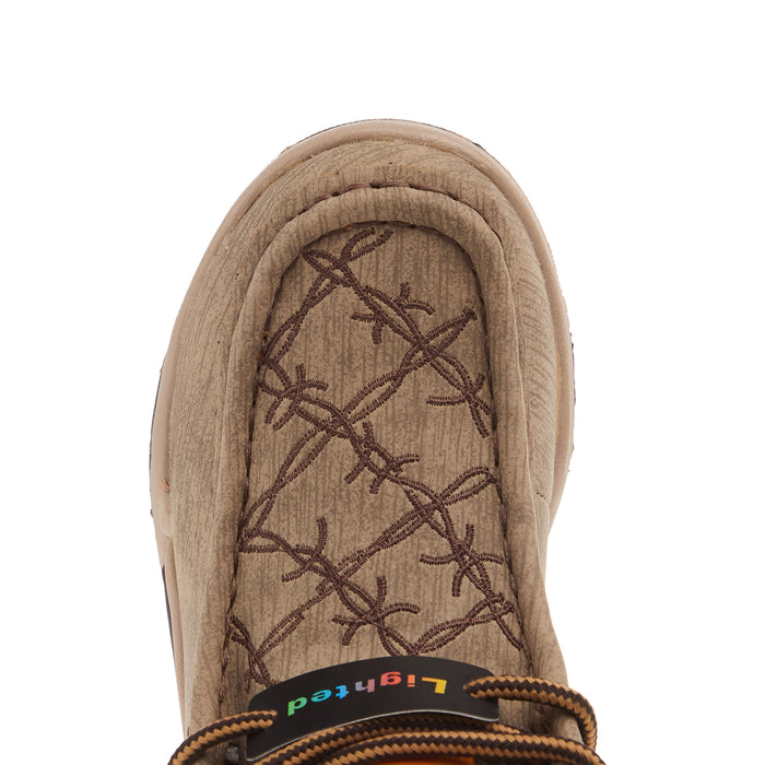 M+F Twister Jackson Childrens Tan Light Up Casual Shoe