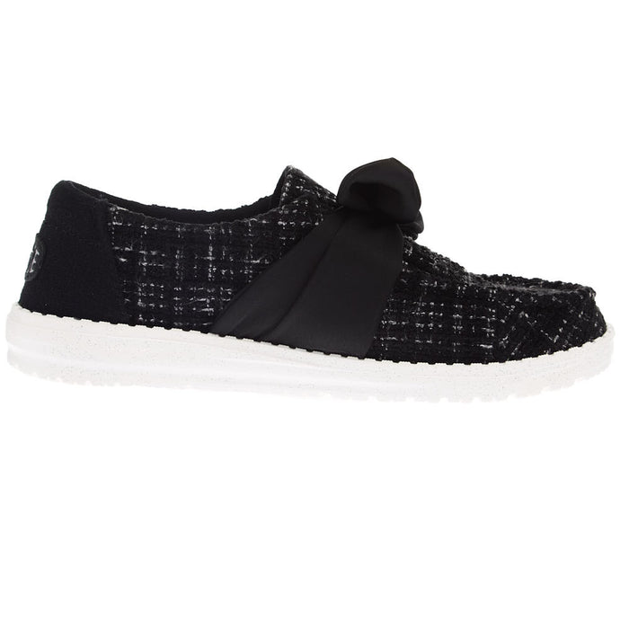 Hey Dude Women's Wendy Bow Tweed Black Casual