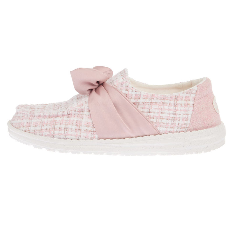 Hey Dude Women`s Wendy Bow Tweed Pale Pink