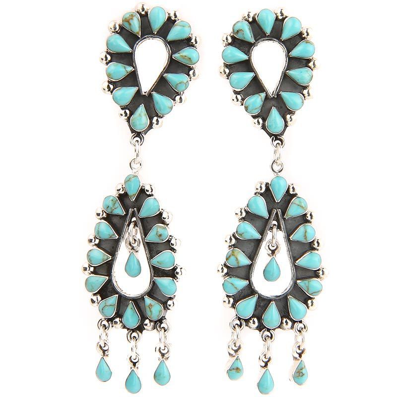 Turquoise Double Loop Earrings