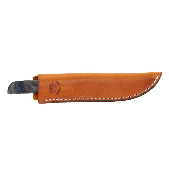 Anza (44) Slim Wood Blu/Blk Handle w/Sheath 44SLIMBLUEBLACK
