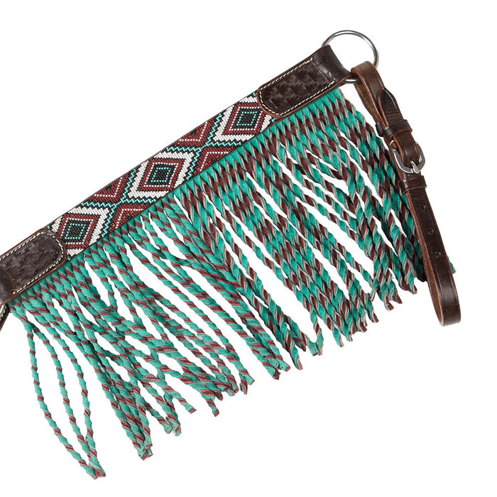 Tough 1 Beaded Turquoise and Brown Breast Collar