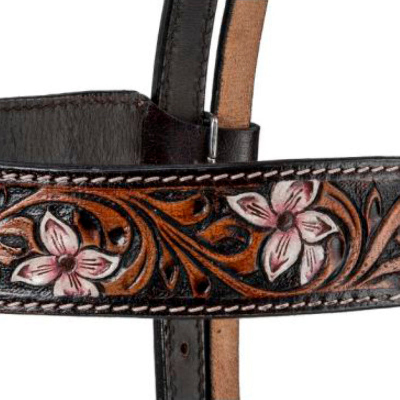 Tough 1 Turquoise Stone Floral Browband Headstall
