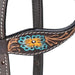 Tough 1 Blue and Pink Floral Single Ear Headstall
