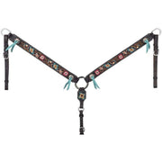 Tough 1 Blue and Pink Floral Breast Collar