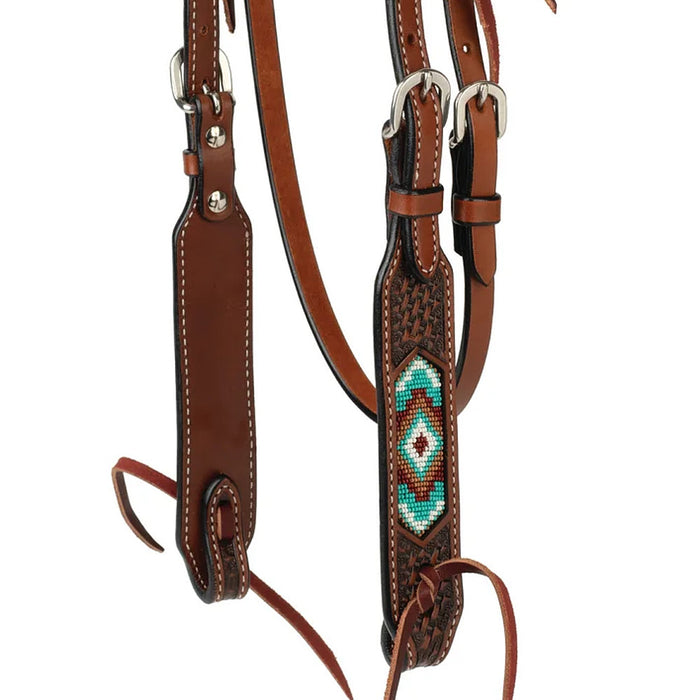 Weaver Leather Beaded Basket Stamp Browband Headstall