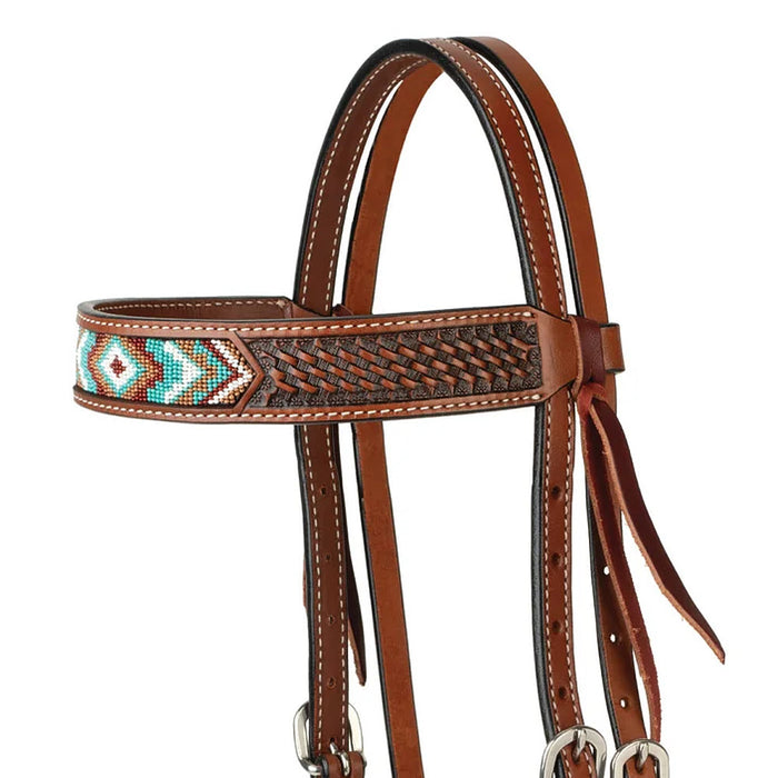 Weaver Leather Beaded Basket Stamp Browband Headstall