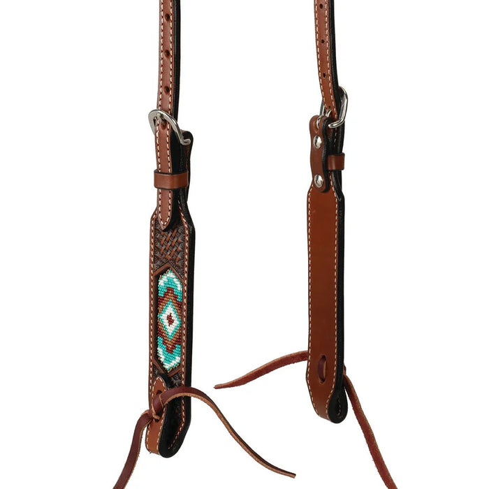 Weaver Leather Beaded Basket Stamp Single Ear Headstall