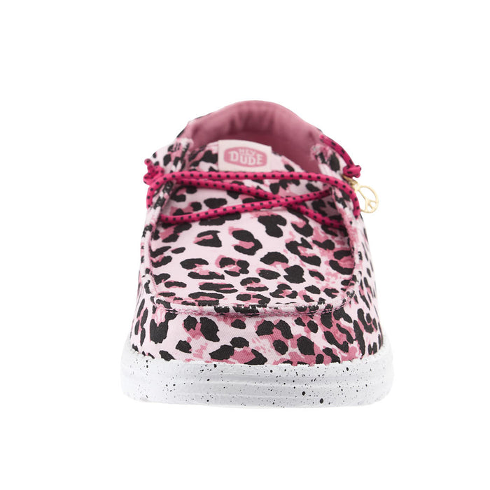 Hey Dude Kid's Wendy Getaway Lace Pink Leopard Casual Shoe