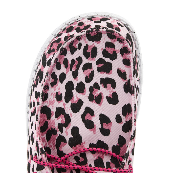 Hey Dude Kid's Wendy Getaway Lace Pink Leopard Casual Shoe