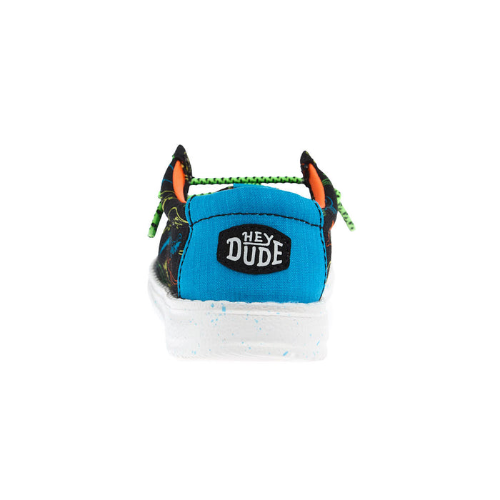 Hey Dude Toddler's Wally Dinoworld Black and Neon Multi Casual Shoe