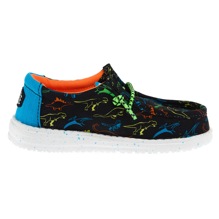Hey Dude Toddler's Wally Dinoworld Black and Neon Multi Casual Shoe