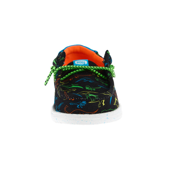 Hey Dude Toddler's Wally Dinoworld Black and Neon Multi Casual Shoe